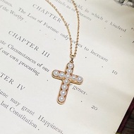 【Moriarty Jewelry】淡水養珠 - 十字架 - 14K 玫瑰金 珍珠項鍊