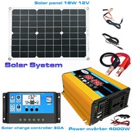(Cheaper On Delivery) Solar Inverter System Dual USB Solar Panel 18W12V220V Solar Panel 4000W 30A In