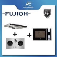 FUJIOH FR-MS2390R 90CM SLIMLINE HOOD + FUJIOH FH-GS6530 SVSS 3 BURNER STAINLESS STEEL GAS HOB + EF E