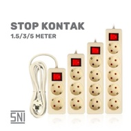 Grounded Socket 2 3/ 4/ 5 Hole/ + Switch + 1.5 Cable 3/ 5 Meter Electrical Plug Cable (G)