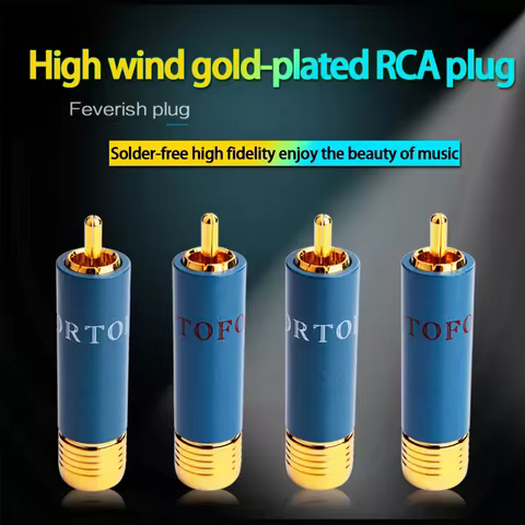 4pcs/Lot Gold-plated HIFI RCA Plug Hi-end Ortofon Reference 8NX RCA Connectors Adjustable Audio Plug