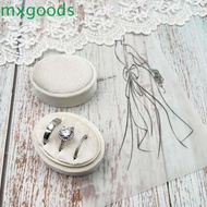 MXGOODS Velvet Ring Box, 2 Slots/3 Slots Handmade Three Ring Box, Ring Holder Oval Shape Velvet Mate