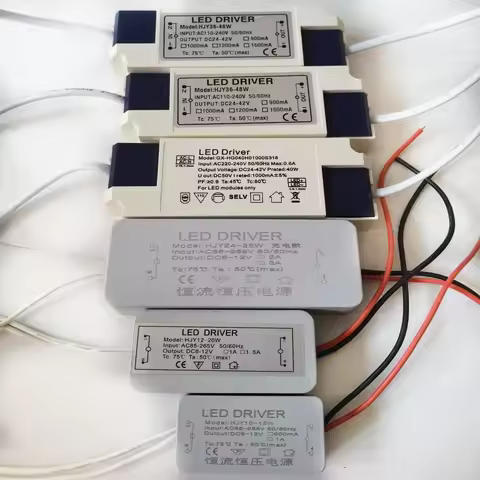 LED Driver Power Supply 10W 12W 36W 40W 45W 48W 50W Light Transformer Output DC24-42V 600ma 900mA 12