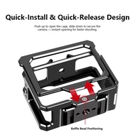 Metal Action Camera Cage for AKASO Brave8 Protective Frame Quick Release Mount 1/4"-20 Screw Hole Co