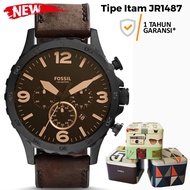 Jam Tangan Pria Merk Fossil Original &amp; Tin Box Fossil / Buku Fossil Tipe Itam JR1487