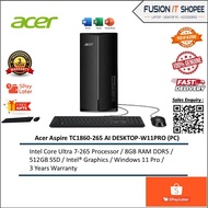 Acer Aspire TC1860-265 AI Desktop PC ( Core Ultra 7 265, 16GB, 512GB SSD, Intel, W11Pro, 3 Years War