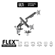 ULTi Flex Pro Dual Monitor Arm with USB 3.0 & Type-C Ports - VESA Compatible