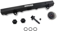 Aluminum Fuel Rail with Oil Gauge Kit Fit for Honda Civic Acura RSX K-series K20 K24 Engines (Black)