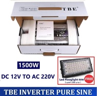 อินเวอร์เตอร์ ยี่ห้อ TBE Inverter Pure Sine Wave 500W 1000W 2000W 3000W 4000W 5000W 12V คลื่นเพียวซายน์เวฟ กระเเสไฟนิ่ง เครื่องแปลงไฟรถเป็นไฟบ้าน หม้อแปลงไฟ