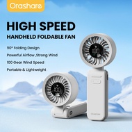 Orashare HF12 Foldable Handheld Fan 4000mAh Rechargeable Mini Fan 100 Speed Strong Wind High-Speed