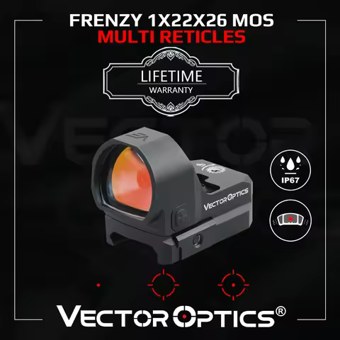 Vector Optics Frenzy 1x22x26 MOS Multi Reticles Pistol Red Dot Sight IP67 Waterproof&Auto Shut-off F