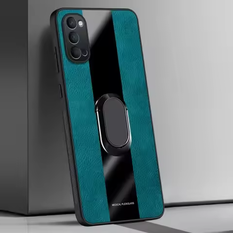 Ring Holder PU Leather Case For OPPO Reno 4 Pro 4Z 5G Reno4 Z Back Cover Luxury Magnetic Silicone Fu