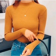 Yansanknit Daisy Knit Turtleneck Trendy Daisy Cuff Inner/ Korean Style Sweater & Cardigan/
