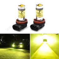 2Pcs H11 H8 Lampu Kabut Lampu LED Mobil Super Terang 100W 20SMD 4300K 1000LM Mobil Warna Kuning/Puit