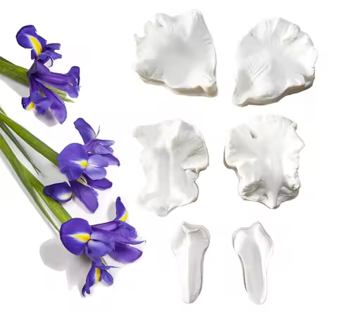 NEW 2PCS Big Bearded Iris Flower Petals Silicone Mold Fondant Cake Decorating Tool Chocolate Gumpast