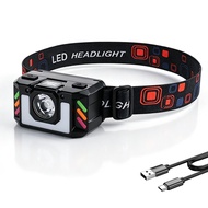 Boruit | BORUiT Motion Sensor Headlamp 500LM Lightweight Headlight with RGB Light LED USB-C Recharge
