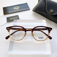 แว่นกันแดดแบบมีขอบ Moscot LEMTOSH สำหรับผู้ชายและผู้หญิง วัสดุโลหะและแผ่นไม้ ทรงเหลี่ยม ความหนาแน่นข