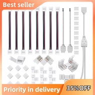 5 Pin LED Strip Connector Kit White Plastic for 12Mm RGBW LED Strip Connection Include T Shape 5 Pin