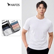 HAFOS men's plain round neck T-shirt, 4C cotton, cold elastic, less wrinkled. Men's plain T-shirt in