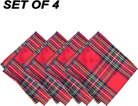 4pcs Christmas Tartan Plaid Napkins 30x45cm Red Green Dinner Napkins Cloth Tea Towel Wedding Decorat