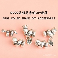 Roll Accessories Material diy Snake S999 Handmade Beads Braided Red Rope Silver Jewelry Bracelet Pur