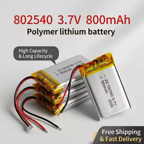 3.7V 800mAh 802540 Lithium Polymer Battery Li-Po Rechargeable Cell for Atomizer Demister Smart Home 