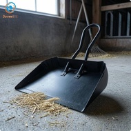 [Dovewill] Industrial Dustpan Ridged Edges Metal Dustpan Debris Pan Black-Coated Cleaning Tool Sturd