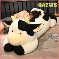 QAZWS ตุ๊กตาตุ๊กตาการ์ตูนของเล่นวัวนมน่ารักขนาด90ซม./110ซม. หมอนสำหรับนอนเป็นของขวัญสำหรับวันเกิดเด็