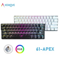 Kemove 61-APEX 60% Wireless Bluetooth Mechanical Keyboard RGB Backlit Ergonomic Hotswap Keyboard for Windows Mac PC Gamers IvanT.