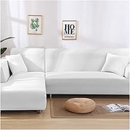 Pet Sofa Cover Stretch L Shaped Sofa Cover For Living Room Chaise Longue Sofa Cover Sectional Slipcover Corner Sofa Cover L Shape Elastic (Color : White, Specification : 4 Seater 235-300cm)