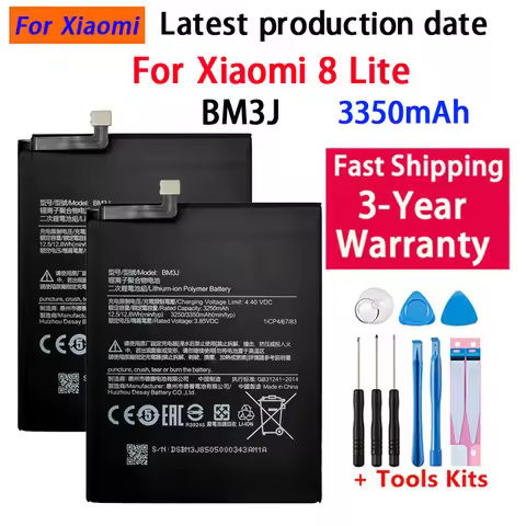 100% BM3J 3350mAh battery For Xiaomi 8 Lite MI8 Lite BM3J High Quality Phone Replacement Batteries