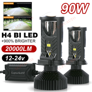 Lupuauto 2 ชิ้น H4 ไฟหน้ารถ LED โปรเจ็กเตอร์ขนาดเล็ก CSP 3570 110W 6000K 20000LM ไฟตัดหมอกสำหรับพวงม