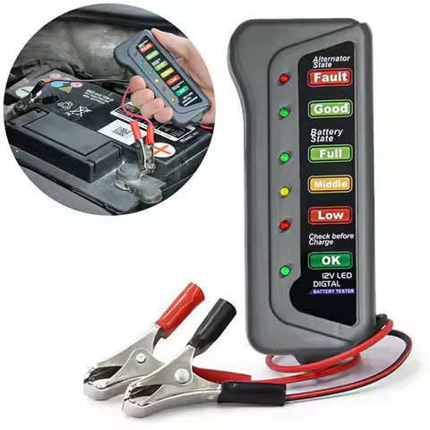 12V Digital Alternator Tester 6 LED Lights Display Car Diagnostic Tool Car Battery Tester For Car Tr