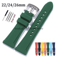 22mm 24mm 26mm Silicone Strap for Rolex for Panerai Rubber Watch Band Bracelet Waterproof Soft Comfo