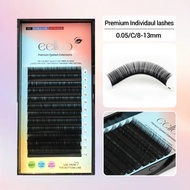 Eelloo Premium Black Soft Individual Eyelash Extensions False Mink Eye Lashes Extention Fake Single 