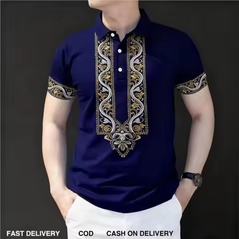 2026 Mens Barong Polo Shirt for men Clothing Ethnic Style Vintage Polo shirt ASEAN Clothing Tops Eth