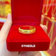 แหวนทองครึ่งสลึง YHGOLD ปอดมีดตัดลายรุ้ง ทองคำแท้96.5%