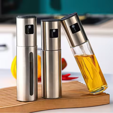 Portable 100ml stainless steel cooking olive oil sprayer, kitchen mini oil sprayer small tool, vineg