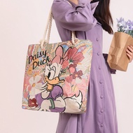 Disney Co-Branded Outing Ladies Bags Retro Commuter Bags Pastoral Embroidery Bags Large Capacity Portable Cartoon Tote Bags Work Bags Tote Bags