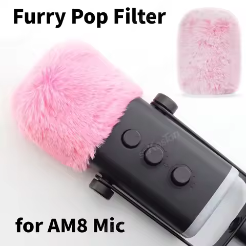 Noise Reduction Microphone Muff Wind Cover Pop Filter for AM8 Microphone with Furry Windscreen Foam 