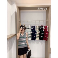 Eleven.Fashion Sleeveless Stripe Knitted Top 2746-1