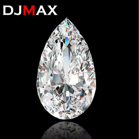 DJMAX 0.1-30ct Rare Pear Cut Moissanite Loose Stone D Color VVS1 Lab Grown Super White Certified Pea
