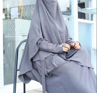 Abaya Cargo Set French Khimar [FREE CADAR BANDANA] / Zea Abaya Cargo Plus Khimar dan Cadar / Abaya P