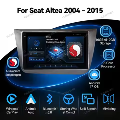 Android 17 Carplay Auto Car Radio For Seat Altea 5P 2004 - 2015 Toledo 5P III 3 2004 - 2009 LHD RHD