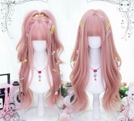 全新粉紅色長假髮