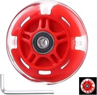 1-Pack 80mm Light Up Scooter Wheel Rear White Led Flashing Replacement Wheel for 3-Wheeled Kid Scoot