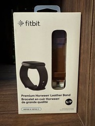 Fitbit Sense 正版啡色皮革錶帶（全新）