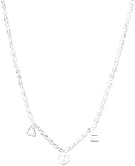 Delta Phi Epsilon Necklace — DPhiE Greek Letters Necklace, Silver Plated Sorority Gifts Necklace, Lo
