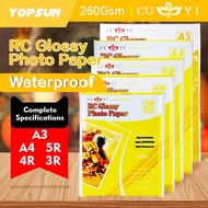 Cuyi RC GLOSSY Photo Paper A4 / 5R Size 260gsm For Picture 20Sheets