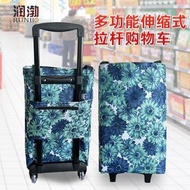 多功能伸縮式拉桿購物車